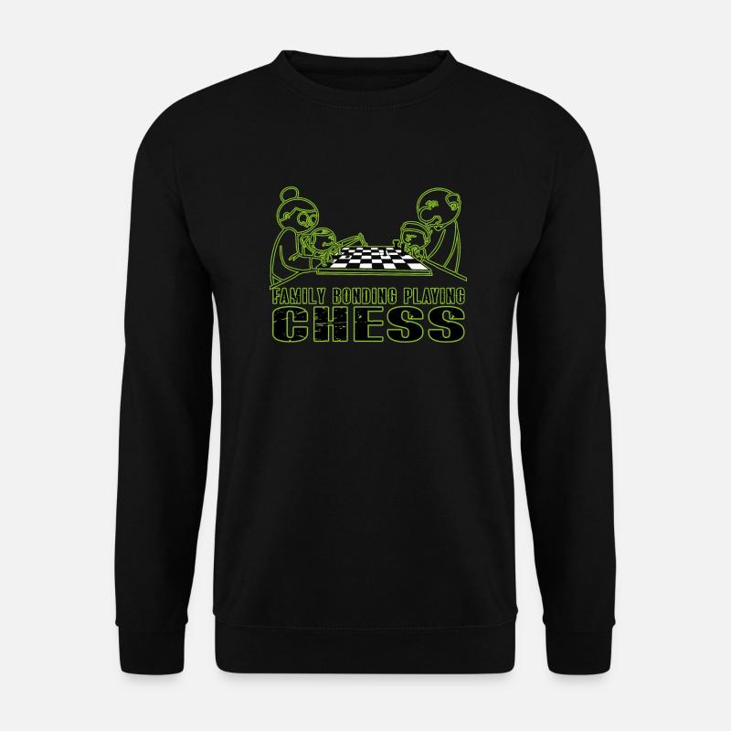 Family Bonding Playing CHESS - Unisex Pullover - Schwarz