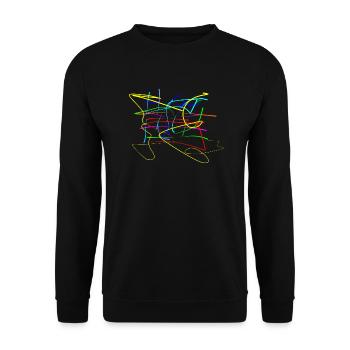 Buntes zum Quadrat - Unisex Pullover - Schwarz - Vorne - Alina (178cm) & Michal (187cm)