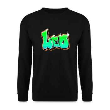 Leo Graffiti Green - Unisex Sweatshirt - black - Front - Alina (178cm) & Michal (187cm)