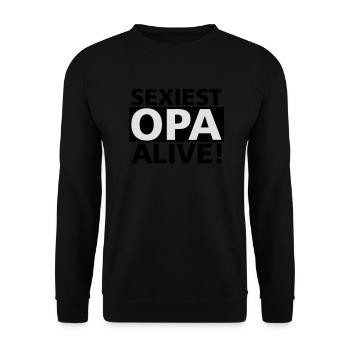 sexiest opa alive - Unisex Pullover - Schwarz - Vorne - Alina (178cm) & Michal (187cm)