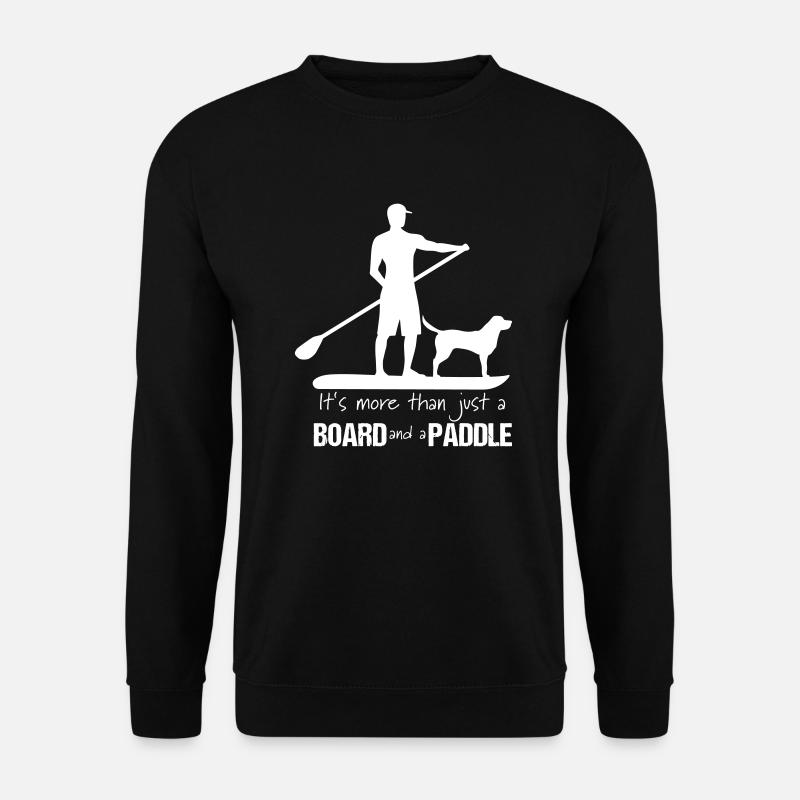 SUP Board Paddle Hund Sport Freizeit Geschenkidee - Unisex Pullover - Schwarz