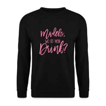 Les filles où est mon cadeau drink JGA - Sweat-shirt Unisexe - noir - Devant - Alina (178cm) & Michal (187cm)