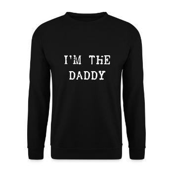 i`m the Daddy Geschenk - Unisex Pullover - Schwarz - Vorne - Alina (178cm) & Michal (187cm)