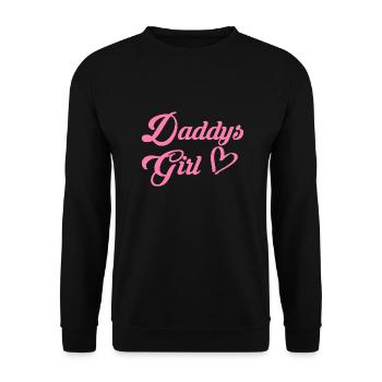 Daddys Girl Tochter Geschenk - Unisex Pullover - Schwarz - Vorne - Alina (178cm) & Michal (187cm)