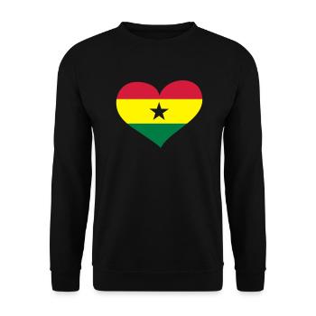 Ghana Herz; Heart Ghana - Sweat-shirt Unisexe - noir - Devant - Alina (178cm) & Michal (187cm)