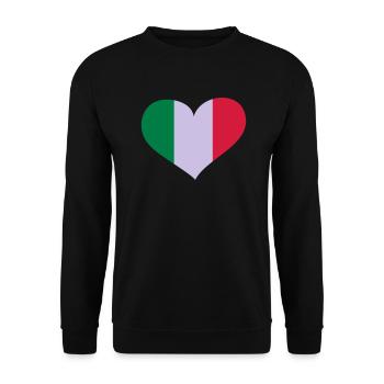 Italien Herz; Heart Italia - Sweat-shirt Unisexe - noir - Devant - Alina (178cm) & Michal (187cm)