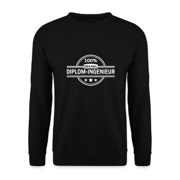 100% Original Diploma Engineer Gift - Unisex Sweatshirt - black - Front - Alina (178cm) & Michal (187cm)