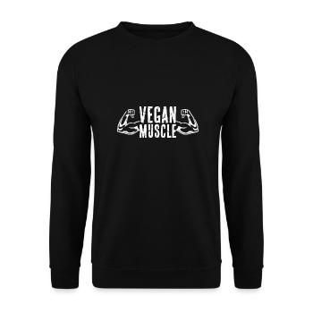 Vegan Muscle Sport GYM Gift - Unisex Sweatshirt - black - Front - Alina (178cm) & Michal (187cm)