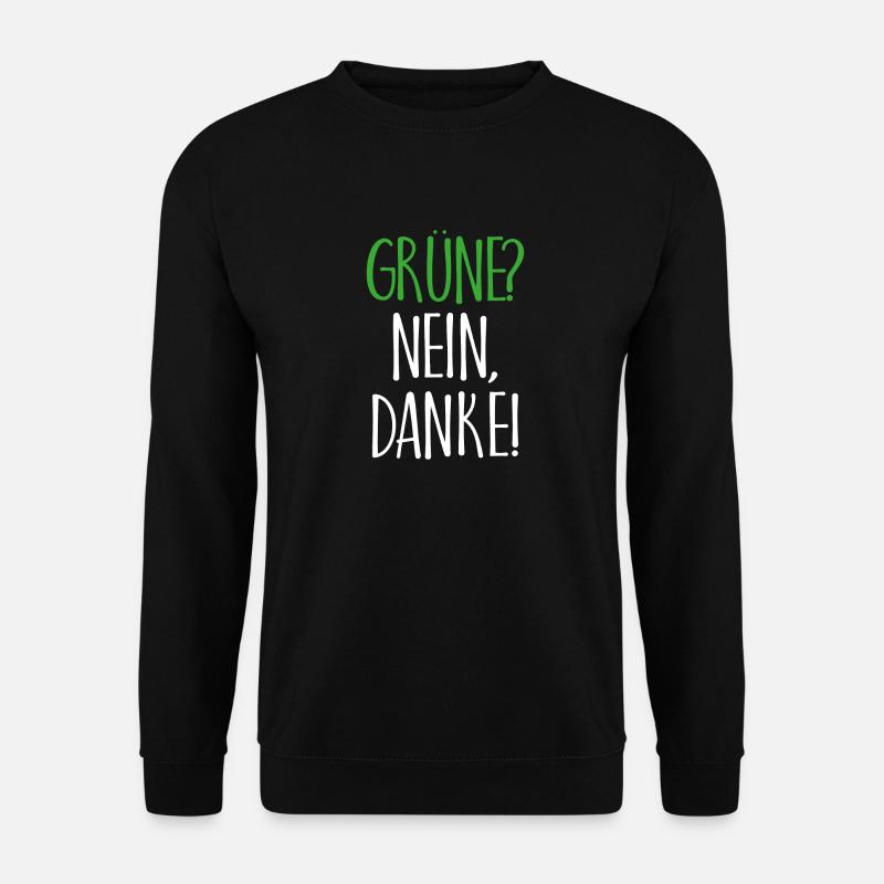 Grüne Nein Danke Geschenk - Unisex Pullover - Schwarz