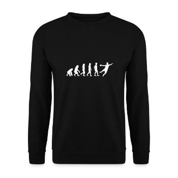 Handball Handballer Evolution Geschenk - Unisex Pullover - Schwarz - Vorne - Alina (178cm) & Michal (187cm)