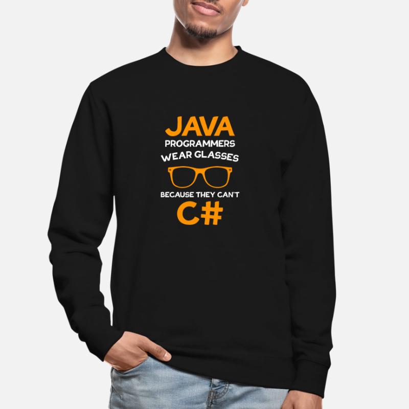 Programmeur Java porte des lunettes Programmeur C # Sweat-shirt Unisexe