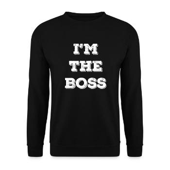 I`m the Boss Chief Geschenk - Unisex Pullover - Schwarz - Vorne - Alina (178cm) & Michal (187cm)