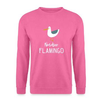 Nordsee Flamingo Möwe Geschenk - Unisex Pullover - Pink - Vorne