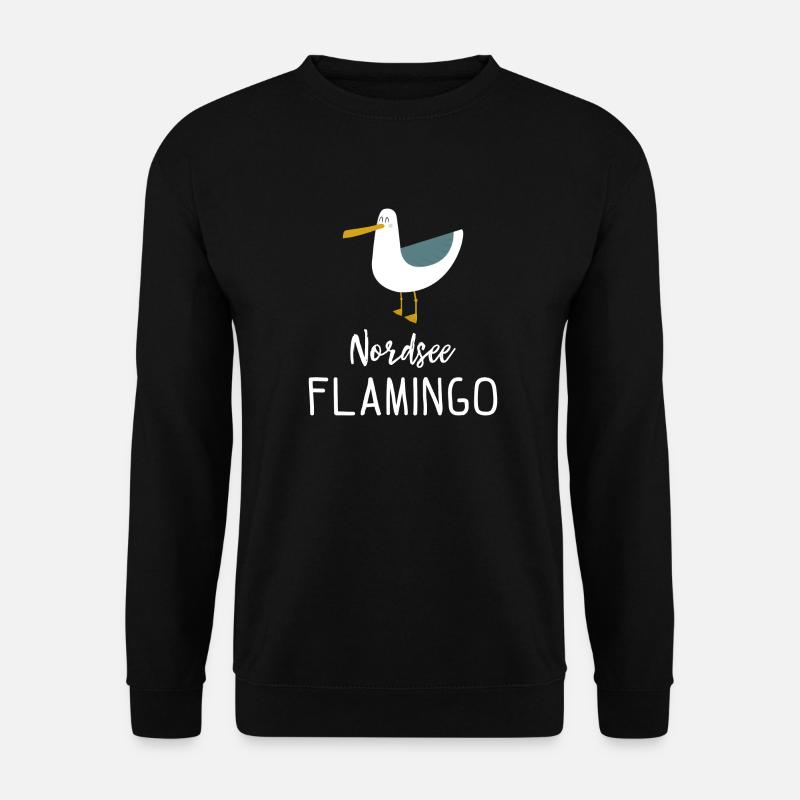 Nordsee Flamingo Möwe Geschenk - Unisex Pullover - Schwarz