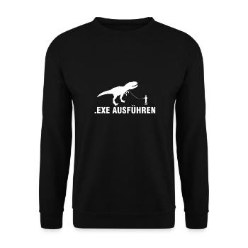 exe ausführen Informatiker Programmierer Geschenk. - Unisex Pullover - Schwarz - Vorne - Alina (178cm) & Michal (187cm)