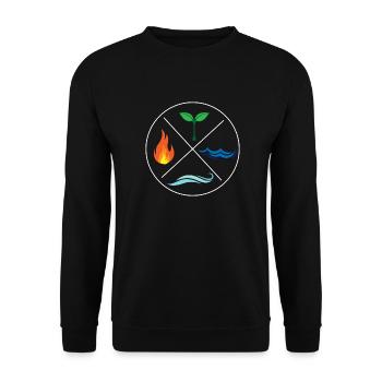 Quatre éléments de protection de l'environnement nature cadeau - Sweat-shirt Unisexe - noir - Devant - Alina (178cm) & Michal (187cm)