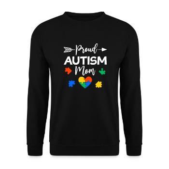 Proud Autism Mom Autisme Awareness Cadeau - Sweat-shirt Unisexe - noir - Devant - Alina (178cm) & Michal (187cm)