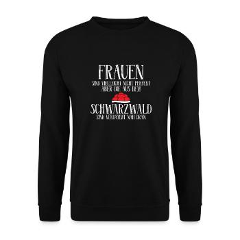 Frauen Schwarzwald Schwarzwaldmädel Geschenk - Unisex Pullover - Schwarz - Vorne - Alina (178cm) & Michal (187cm)