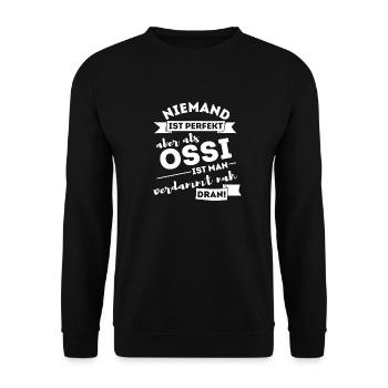 Ossi Ostdeutschler Ostdeutschland DDR Ostalgie - Unisex Pullover - Schwarz - Vorne - Alina (178cm) & Michal (187cm)