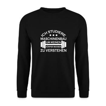 Ich studiere maschinenbau Ingenieur Student - Unisex Pullover - Schwarz - Vorne - Alina (178cm) & Michal (187cm)