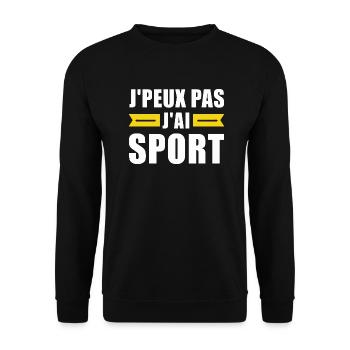 je peux pas j'ai sport - Sweat-shirt Unisexe - noir - Devant - Alina (178cm) & Michal (187cm)