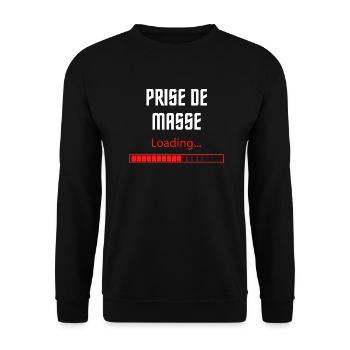 Prise de masse loading - Sweat-shirt Unisexe - noir - Devant - Alina (178cm) & Michal (187cm)
