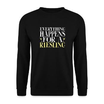 Alles passiert für Riesling - Unisex Pullover - Schwarz - Vorne - Alina (178cm) & Michal (187cm)