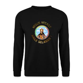 Negus Negast Haile Selassie Rastafari - Sweat-shirt Unisexe - noir - Devant - Alina (178cm) & Michal (187cm)