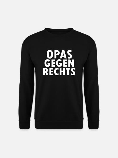 Opas gegen rechts - Unisex Pullover - Schwarz