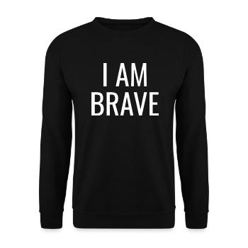 I Am Brave - Christian Positive Quotes - Unisex Sweatshirt - black - Front - Alina (178cm) & Michal (187cm)