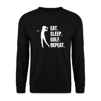 Golf Golfspielerin Spruch Golfschläger Golfball - Unisex Pullover - Schwarz - Vorne - Alina (178cm) & Michal (187cm)