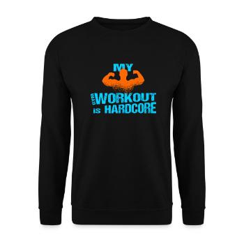 Gym Workout Man Training - Unisex Sweatshirt - black - Front - Alina (178cm) & Michal (187cm)