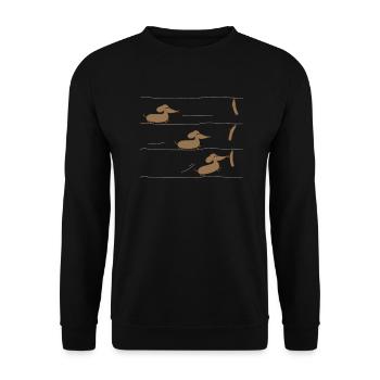 Teckels et saucisses - Sweat-shirt Unisexe - noir - Devant - Alina (178cm) & Michal (187cm)