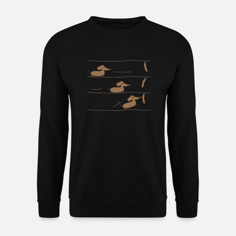 Dackel und Würstchen - Unisex Pullover - Schwarz