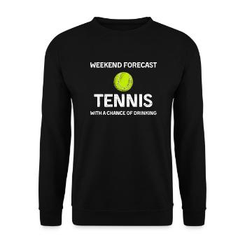 Prévisions du week-end Tennis Drôles de sports - Sweat-shirt Unisexe - noir - Devant - Alina (178cm) & Michal (187cm)