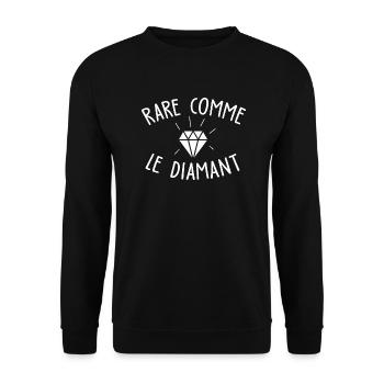 Rare comme le diamant / humour noir - Sweat-shirt Unisexe - noir - Devant - Alina (178cm) & Michal (187cm)