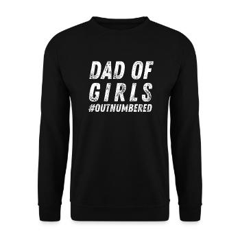 Dad Of Girls Outnumbered - Unisex Sweatshirt - black - Front - Alina (178cm) & Michal (187cm)
