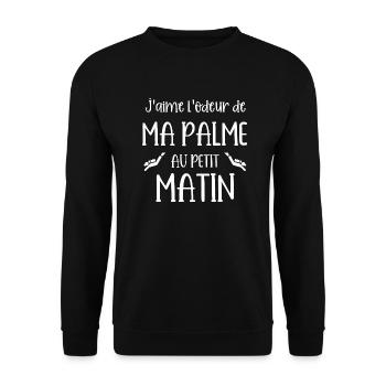 j'aime l'odeur de ma palme - Sweat-shirt Unisexe - noir - Devant - Alina (178cm) & Michal (187cm)