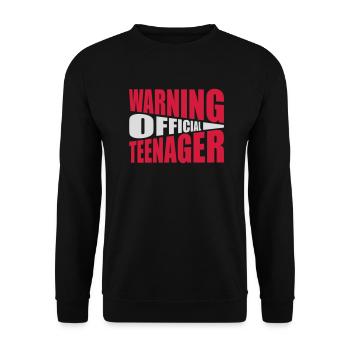 avertissement citation officielle d’adolescent - Sweat-shirt Unisexe - noir - Devant - Alina (178cm) & Michal (187cm)