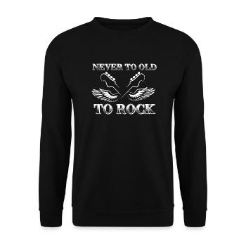 Never to Old to Rock - Unisex Pullover - Schwarz - Vorne - Alina (178cm) & Michal (187cm)