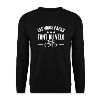 les vrais papas font du vélo / humour papa - Sweat-shirt Unisexe - noir - Devant - Alina (178cm) & Michal (187cm)