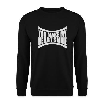 make my heart smile - Unisex Pullover - Schwarz - Vorne - Alina (178cm) & Michal (187cm)