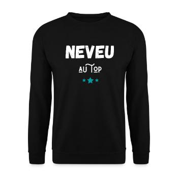 neveu au top idée cadeau - Sweat-shirt Unisexe - noir - Devant - Alina (178cm) & Michal (187cm)