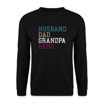 Dad Grandpa Hero - Unisex Sweatshirt - black - Front - Alina (178cm) & Michal (187cm)