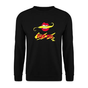 Fick dich - Unisex Pullover - Schwarz - Vorne - Alina (178cm) & Michal (187cm)