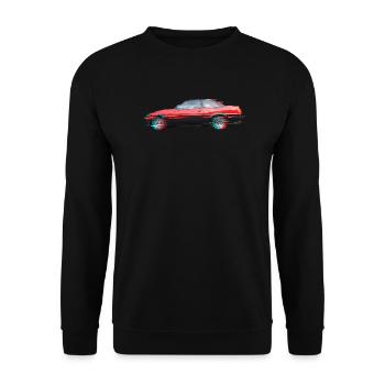 AE 86 im Glitch gefangen - Unisex Pullover - Schwarz - Vorne - Alina (178cm) & Michal (187cm)