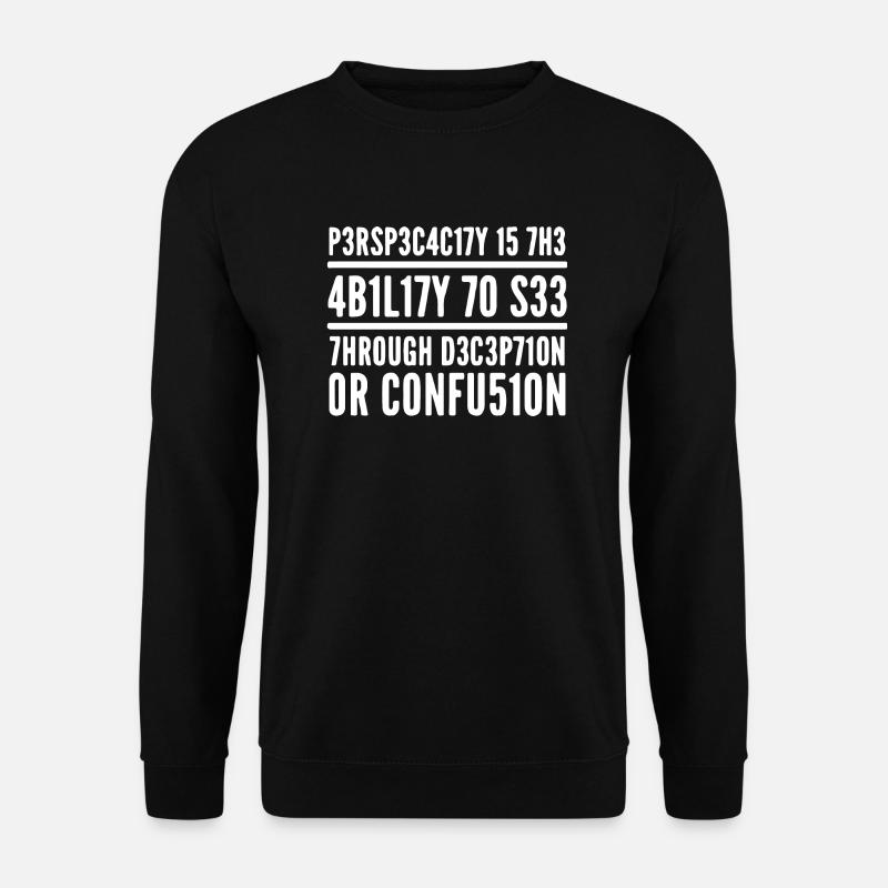 Ingenuity L337 Leetspeak Saying - Unisex Sweatshirt - black