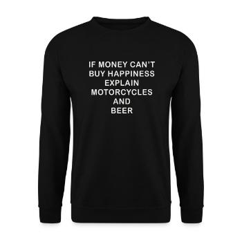 Motorrad und Bier - Unisex Pullover - Schwarz - Vorne - Alina (178cm) & Michal (187cm)