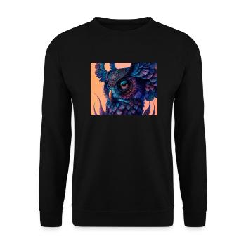 Eule - Unisex Pullover - Schwarz - Vorne - Alina (178cm) & Michal (187cm)