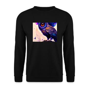 Eule - Unisex Pullover - Schwarz - Vorne - Alina (178cm) & Michal (187cm)